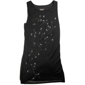 VTG Byer Too! California Black Shift Dress Silver Glitter M 90s Fairy Grunge
